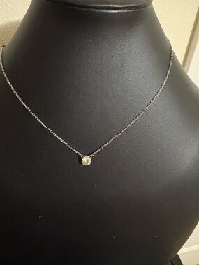 Swarovski Delicate Silver Chain Necklace with Clear Gemstone Pendant